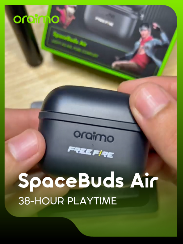 🎧 أكثر من مجرد سماعات. مع oraimo OTW-324 S ستستمتع ببطارية تدوم حتى 38 ساعة 💪، مع شاحن مدمج وملصقات Free Fire تضيف لمسة خاصة لأسلوبك. وفعّل Immersive Mode ودَع الصوت يحيط بك من كل جانب 🚀. #oraimo #oraimosound #oraimospacebuds #oraimospaceseries
