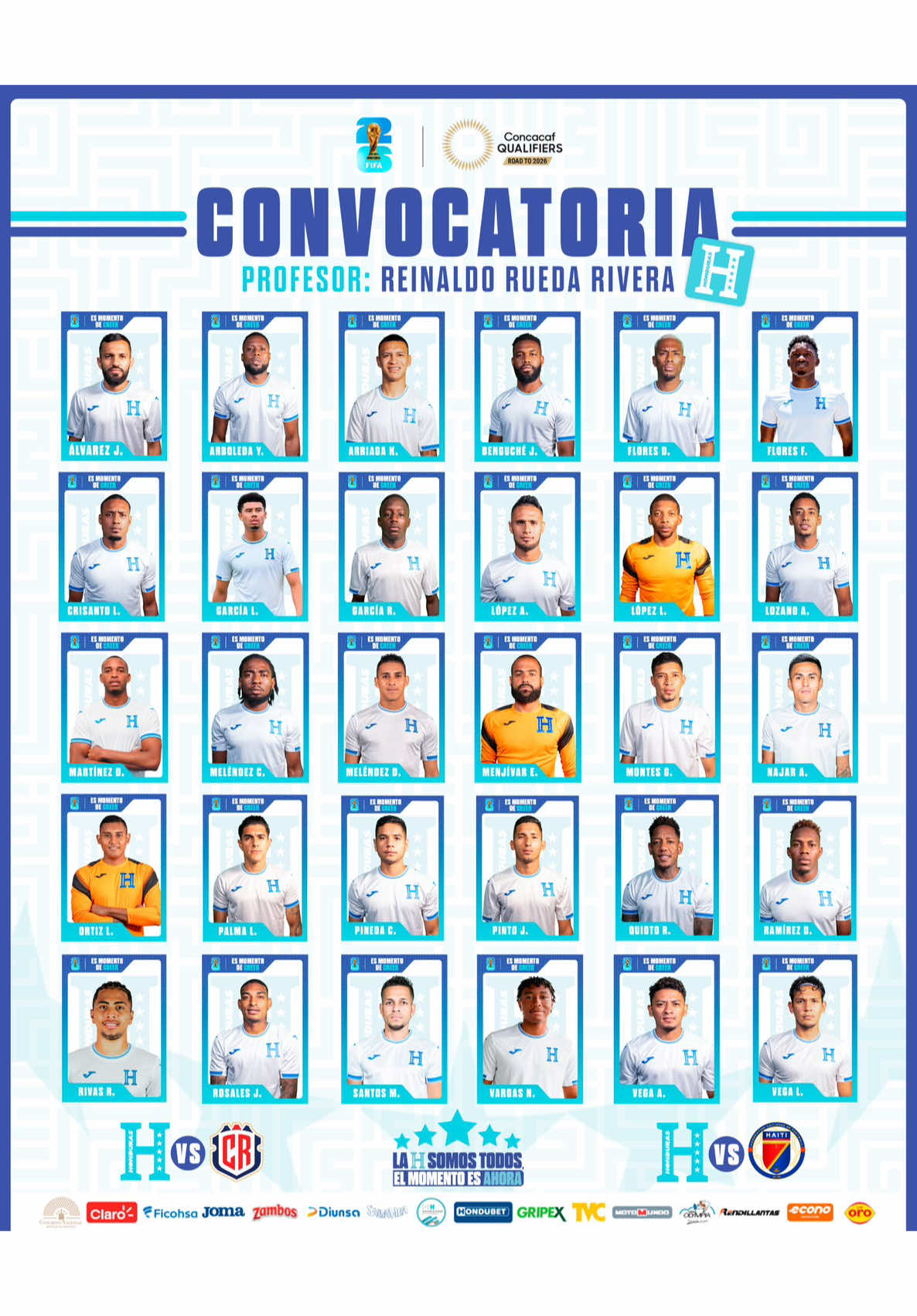 Convocatoria de Honduras para las eliminatorias #honduras #costarica #haiti #futbol #eliminatorias 