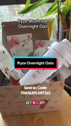 This Ryze Mushroom Overnight Oats was actually so good! I don’t really like oats but I love it so much!  Use my code: THAOLEPLANTS15 to get 15% off your total purchase!  @ryzesuperfoods #ryzingstar #ryzuewithus #ryzeaffliate #overnightoats #ryzeovernightoats 