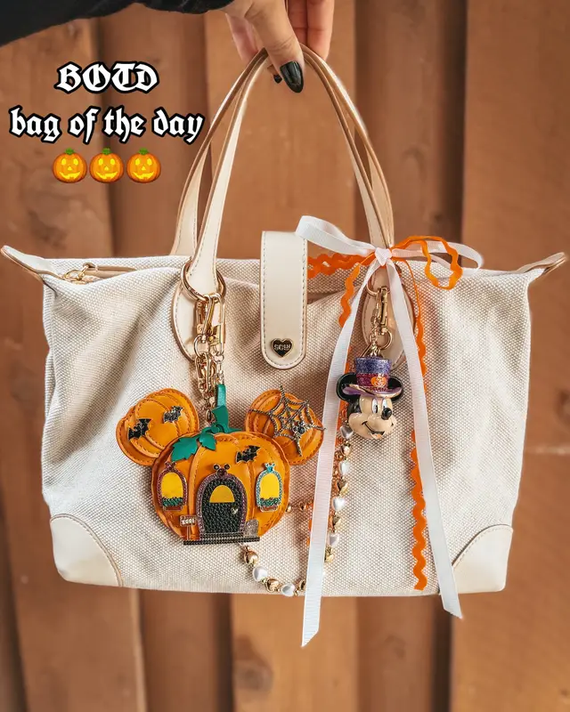 🔸◼️🎃 2/31 🎃◼️🔸 • 🔶• 31 days of Halloween Bags •🔶• ◾️ Bag - @Stoney Clover Lane  🔸 Charms - @BaubleBar @TJ Maxx  ◾️ Ribbon - @Michaels Stores  🔸 Press on nails - @Glamnetic  🔗 in ShopMy | LTK 🏷️ - BOTD, bag of the day, Halloween, Disney, Halloween Inspo, Bag Inspo #botd #bagoftheday #bag #halloween #bagcharm  @Disney @Disney Style 