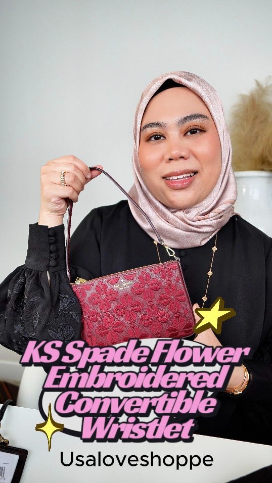 Kate Spade Spade Flower Embroidered Convertible Wristlet (KL898)
🖤 Warna: Dark Merlot
💸 Harga: RM399 