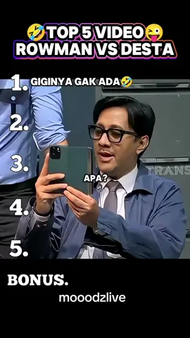 Top 5 Video Desta Vs Rowman 😂#lucu #desta #laporpaktrans7 #viralvideo #tranding 