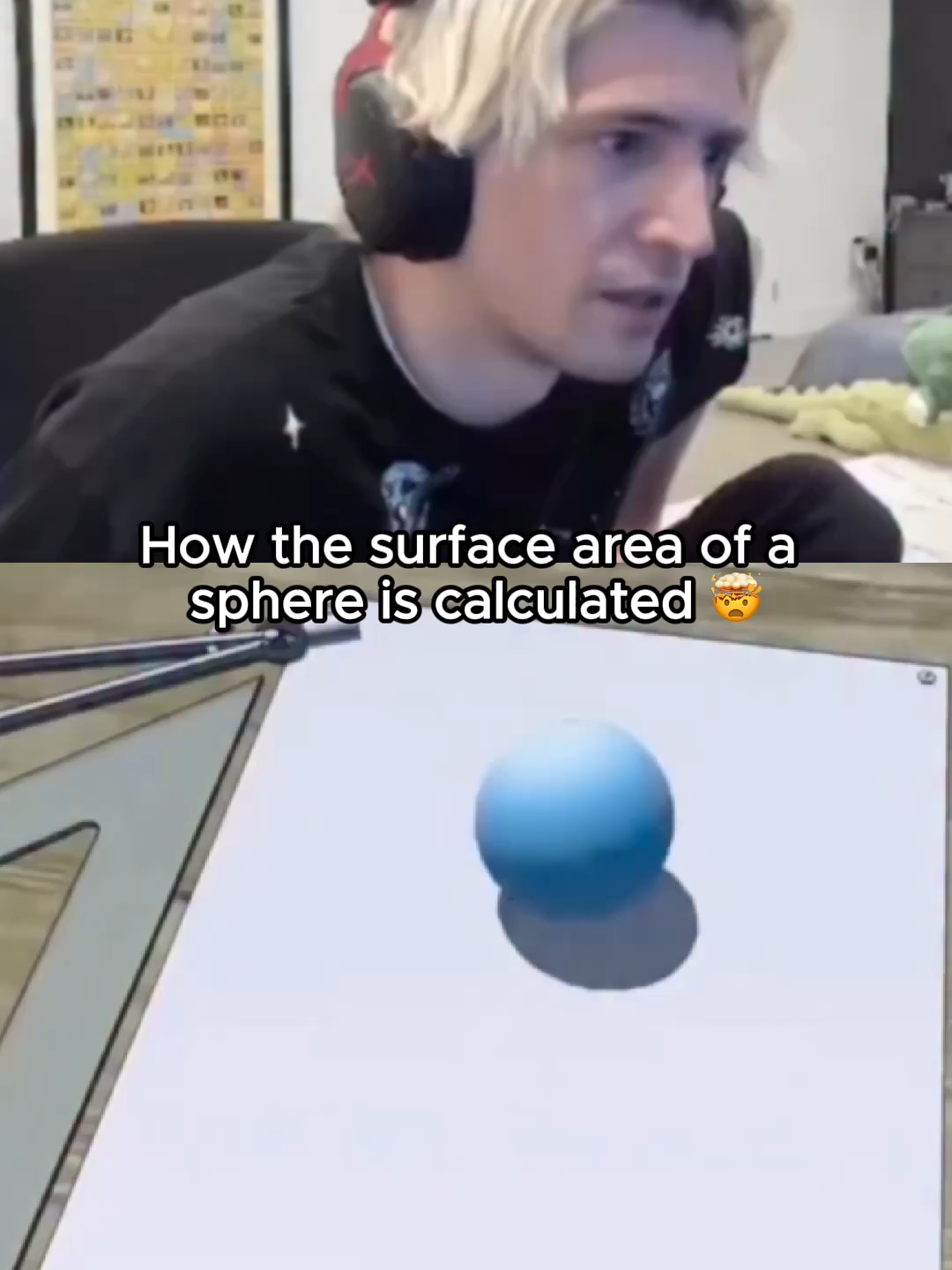 How the surface area of a sphere is calculated 🤯 #xqc #math #engineering