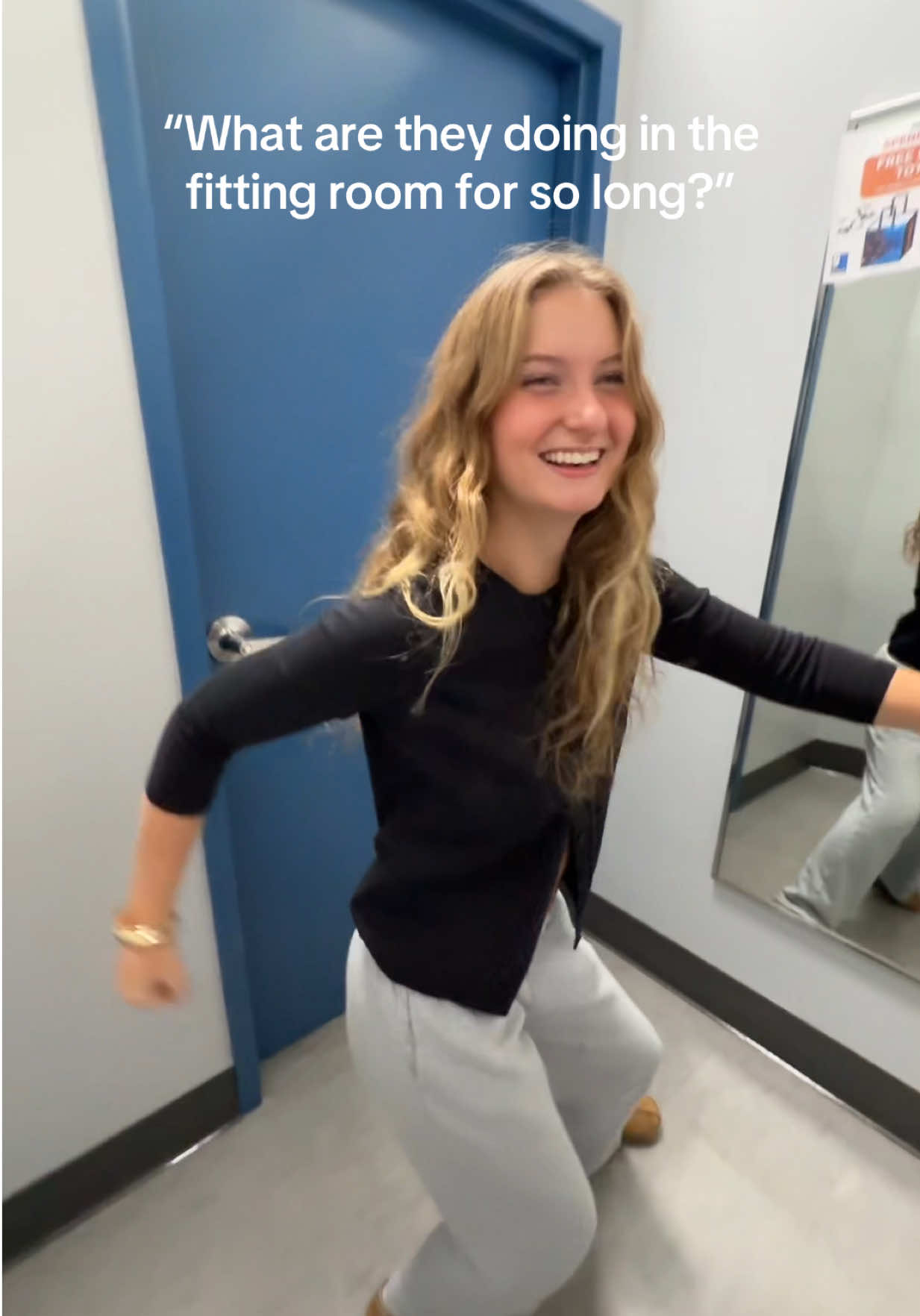Sorry we’re busy #goodwill #thrifting #fittingroom #poplikethat #funny @Row 