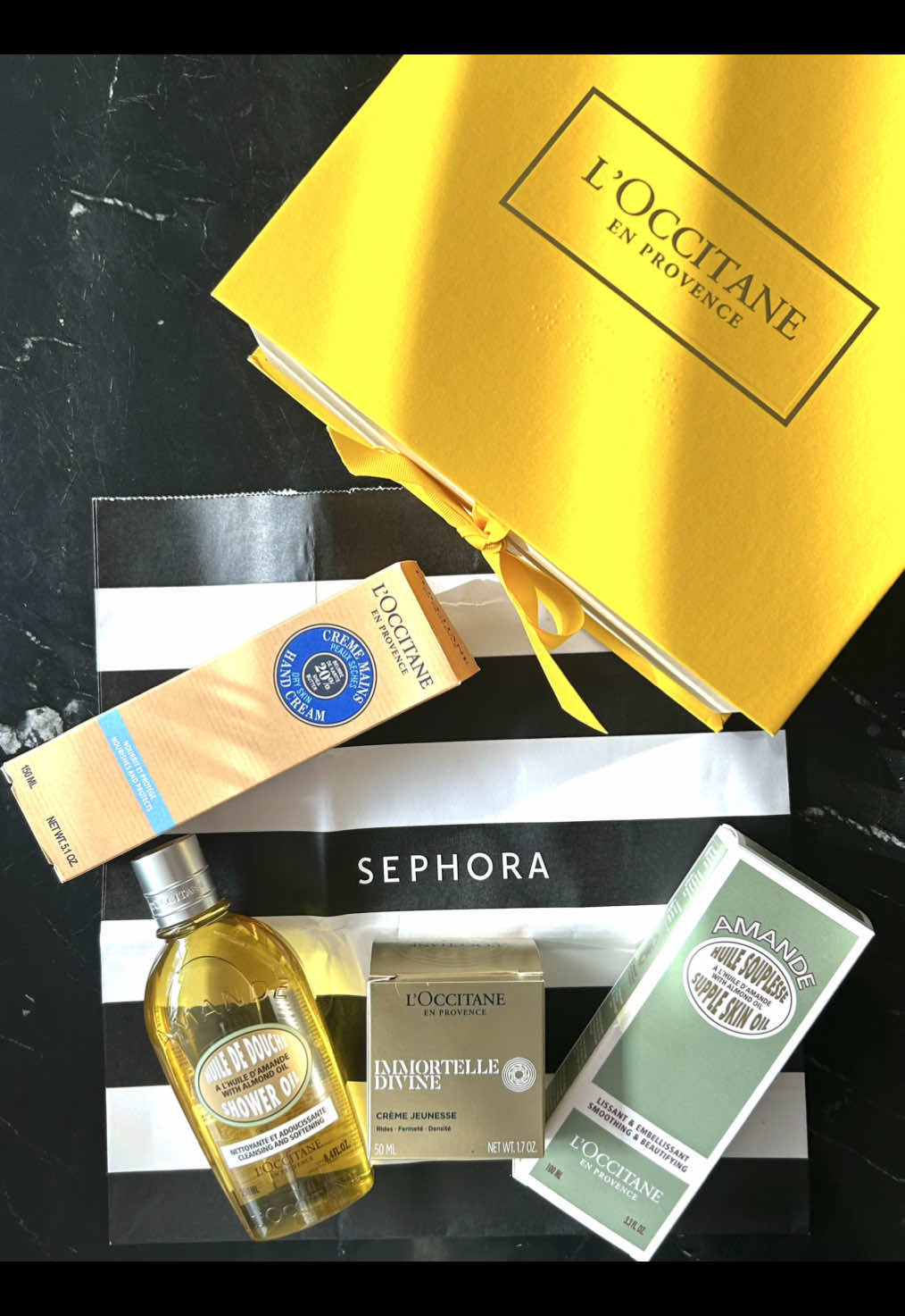Can we just take a moment… @LOCCITANE is finally at @sephora 🎉🛍️ The hand cream = softest hands ever, the shower oil = silky skin goals, the supple skin oil = all the glow, and the Immortelle Divine Cream = hydration heaven. #SephoraHaul #Loccitane #SephoraBeauty #SkincareLover #loccitanecommunitycollective 
