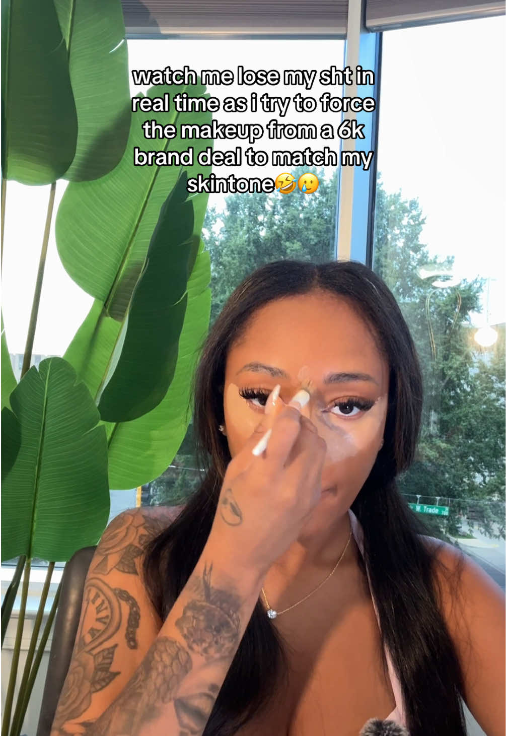 struggles of being a black  influencer…. NEVER trusting a brand to match my tone again 😭 not even delusion could fix this lol 