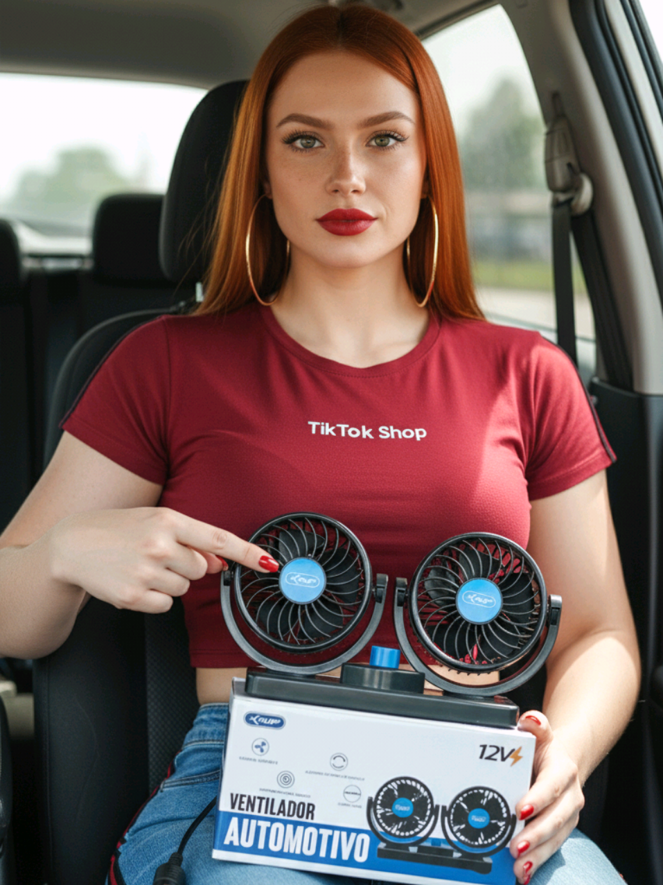 🚘 Ventilador Duplo para Carro aqui no TikTok Shop! 🛒 #ventiladorduplo #ventilador  #carros #tiktokshop 