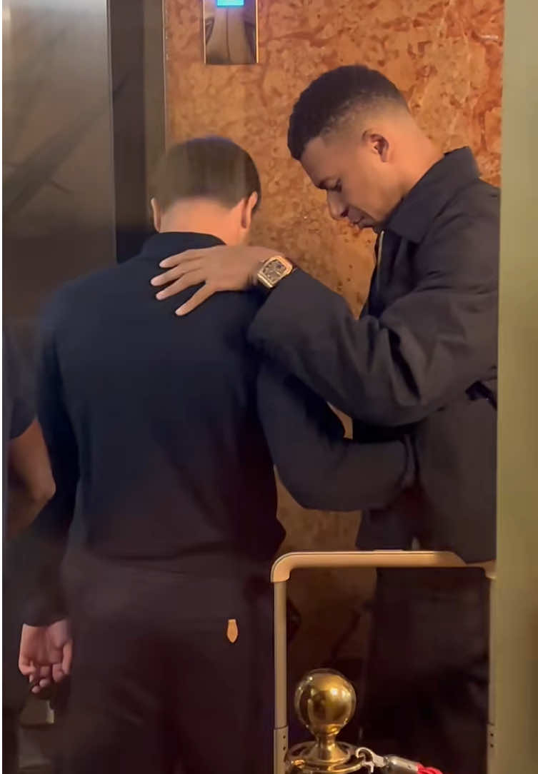 Kylian Mbappé and Brahim Diaz in Almaty, Kazakhstan 🇰🇿  💬©️: will write credits in the comments later 🏷️: #KylianMbappé #Mbappé #KylianMbappe #Mbappe #RealMadrid