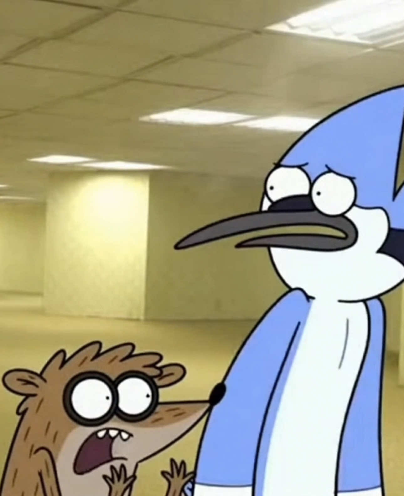 Mordecai and Rigby get stuck in the back Backrooms #sora #ai #sora2 #regularshow 