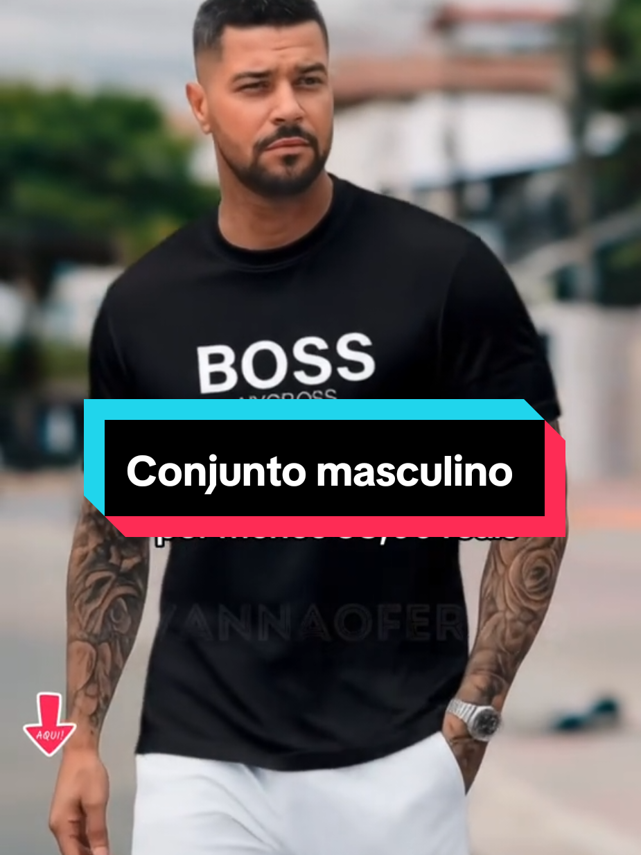 Conjunto camiseta e shorts que está fazendo sucesso e três os homens 😍 #homem #modamasculina #tiktokshop #blassed #conjuntos 