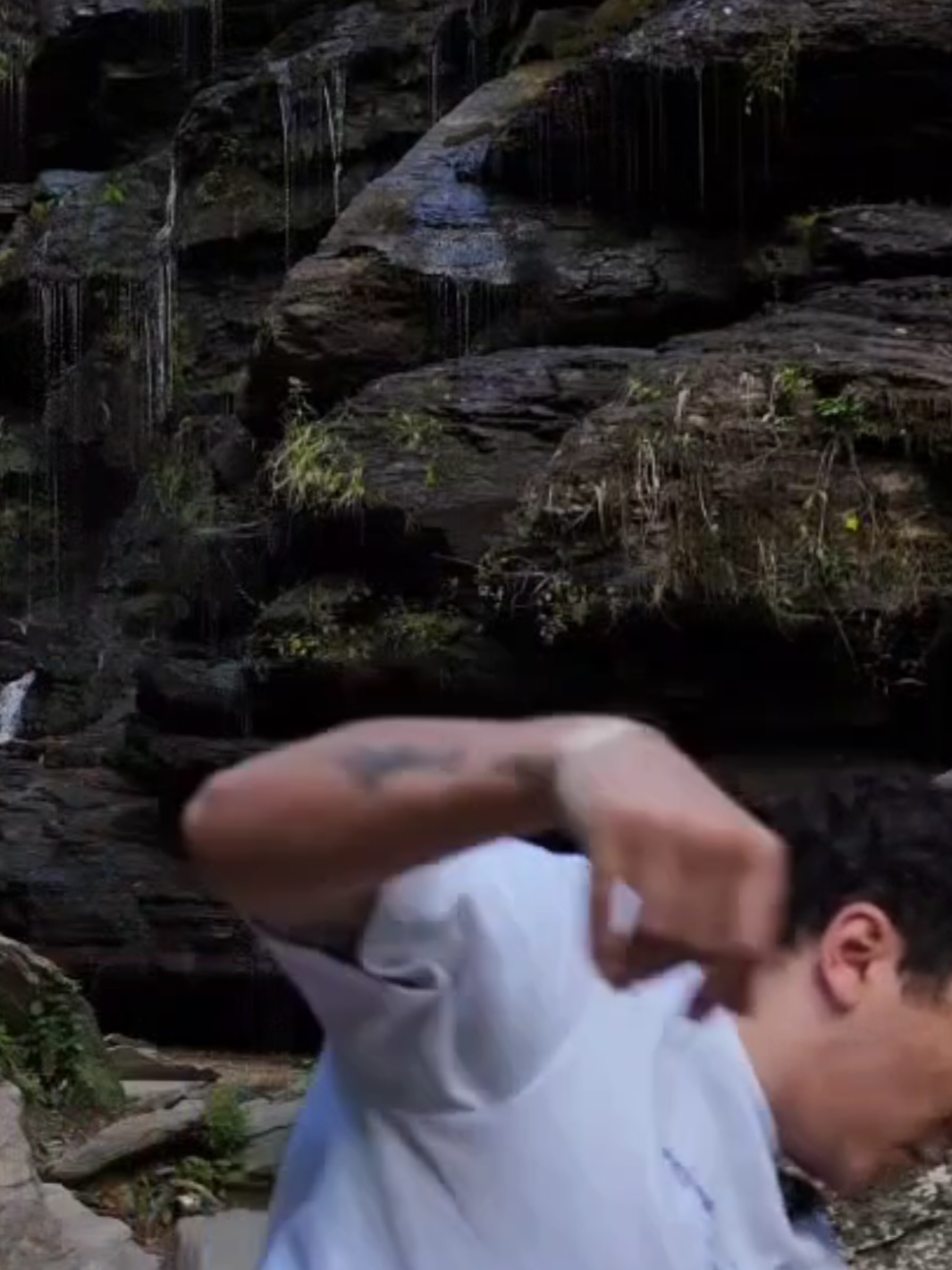 I'll make it as soon as I get up from this fall.. #yellowstone #waterfall #laugh #fyp #xyzbca 