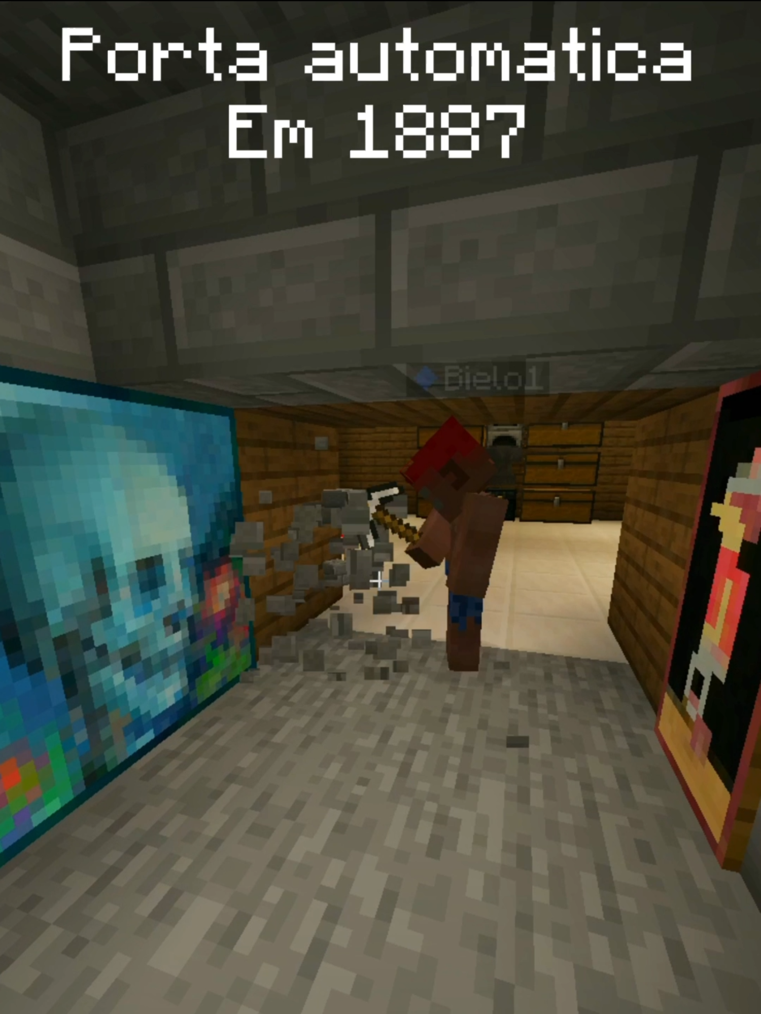 Super porta automatica  . #Minecraft #mine #engracado #viral