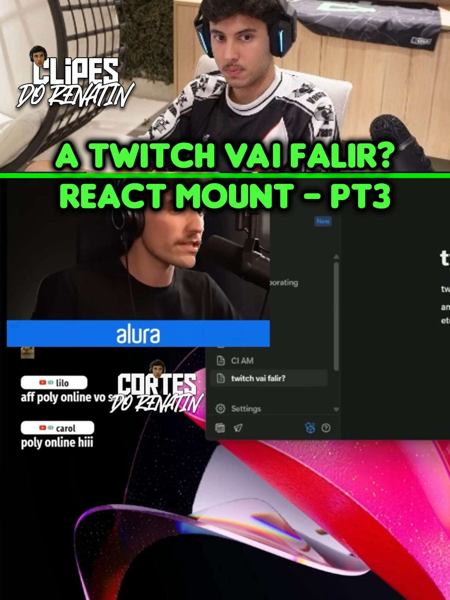 A TWITCH VAI FALIR? REACT MOUNT - PARTE 3 #twitch #mount #react