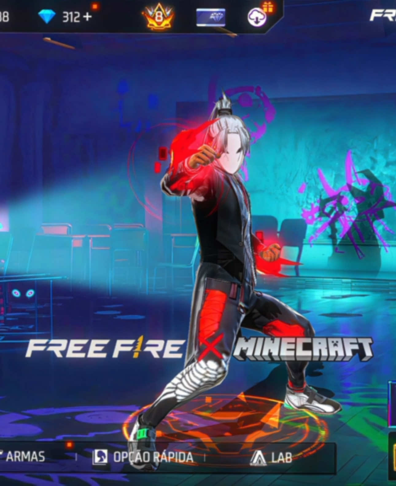 FREE FIRE X MINECRAFT ? 💀#FFDesafioTreta #FFTretaSombria #FFjogador 