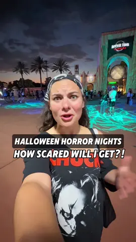 👻 How scared do you think I’ll get at Halloween Horror Nights walking through ALL the scare zones? 🎃  From creepy clowns to chainsaws around every corner, come scream with me as we test my bravery.  Would YOU survive these scare zones?  #halloweenhorrornightsorlando #halloweenhorrornights #hhn #scarezones #scareactor 