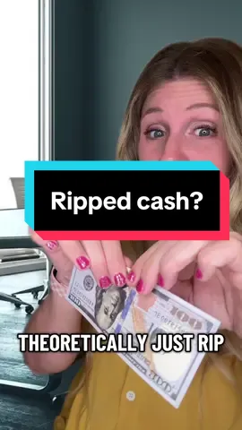 💵 Ripped money? Here’s the rule: If you’ve got MORE than half of a torn bill, the bank must replace it with a new one for free ✅ But if it’s less than half… it’s worthless ❌ (otherwise people could cheat and double their cash 👀)