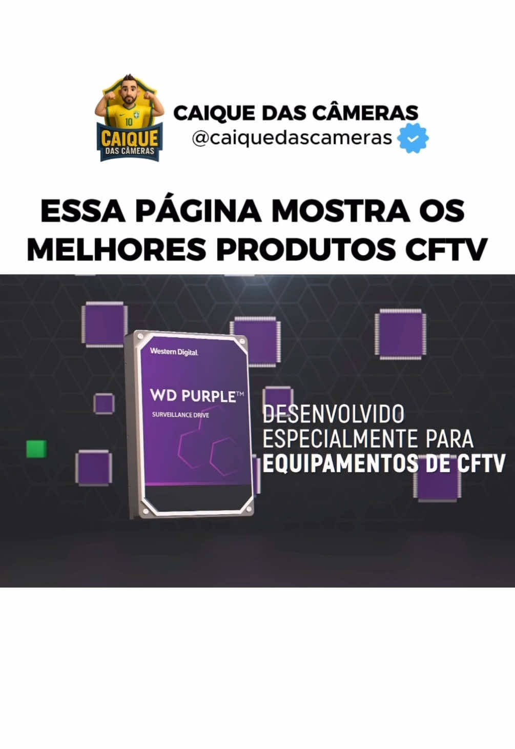 Como salvar gravações do DVR? ✅ O HD WD Purple é a escolha número 1 para sistemas de CFTV: projetado para funcionar 24/7, suporta gravações contínuas sem travar e garante a segurança das imagens. ✅ Armazenamento em nuvem: permite acessar suas câmeras de qualquer lugar do mundo, pelo celular ou computador. ✅ Espelhamento (RAID): duas cópias simultâneas das gravações, protegendo seus dados até em caso de falha de HD. ✅ Mais confiabilidade, durabilidade e desempenho para quem não pode abrir mão da segurança. 🔒 Segurança completa não é só câmera: é armazenamento confiável. 📞 Chama no WhatsApp e descubra a solução ideal para o seu sistema: (11) 98572-3185 – Caíque das Câmeras #wdpurple #dvr #nvr #cameraseguranca #santaifigenia 