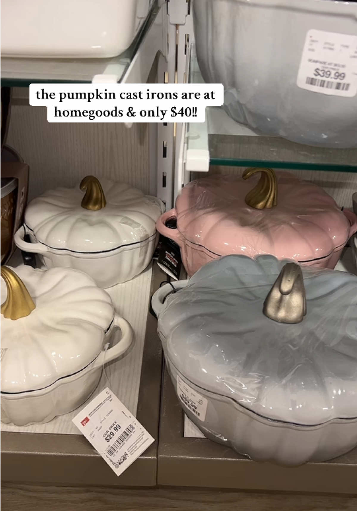 y’all better run to homegoods for the pumpkin cast irons!! And such a good deal!! @HomeGoods #homegoods #run #homedecor #pumpkin #lecreuset 
