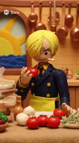Stop motion animation of Sanji cooking for the Straw Hats #sora #onepiece #sanji 
