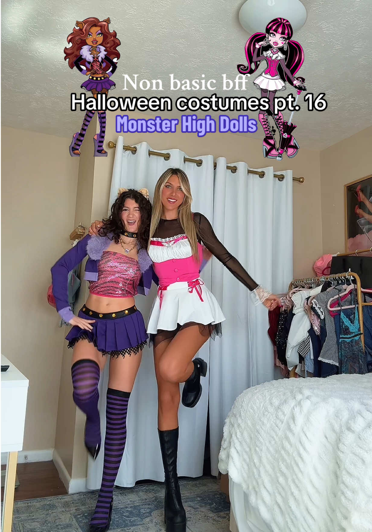 It comes with everything besides shoes! Even wigs (not wearing rn) @⊹ ࣪ ˖ ⋆⭒˚｡⋆ #halloweencostumes #halloweencostumeinspo #nonbasichalloweencostumes #monsterhigh #bffhalloweencostumes 