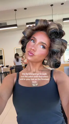 its the look @Hairby_chrissy @Habitsalon #hair #hairtok #girls #rollers #hairrollers 