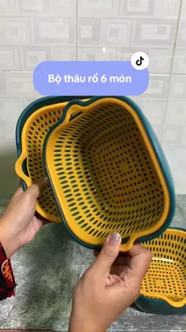 Bộ thâu rổ 6 món, có thâu có rổ luôn.