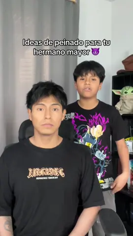 Ideas de peinado para tu hermano 🤪☝🏻 #anlouisysebas #hermanosbalp 