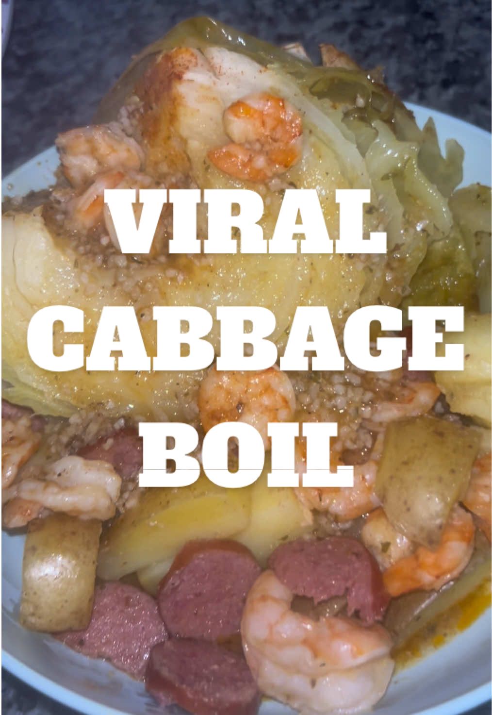 I made the viral cabbage boil, it’s tastes AMAZING ! next time I would pull more of the inner cabbage out, I also made the sasauge & potatoes separatly then joined them together in the bowl.  • • I used 2 cabbages, 1 pack of sasauge, 1 pack of shrimp minced garlic and butter. • Seasonings - old bay, seasoning salt, lemon pepper, paprika, garlic and herb seasoning, parsley flakes, onion  and garlic powder. • • #cabbageboil #cabbagesasuageandshrimp #viral #cooking #quickrecipes 