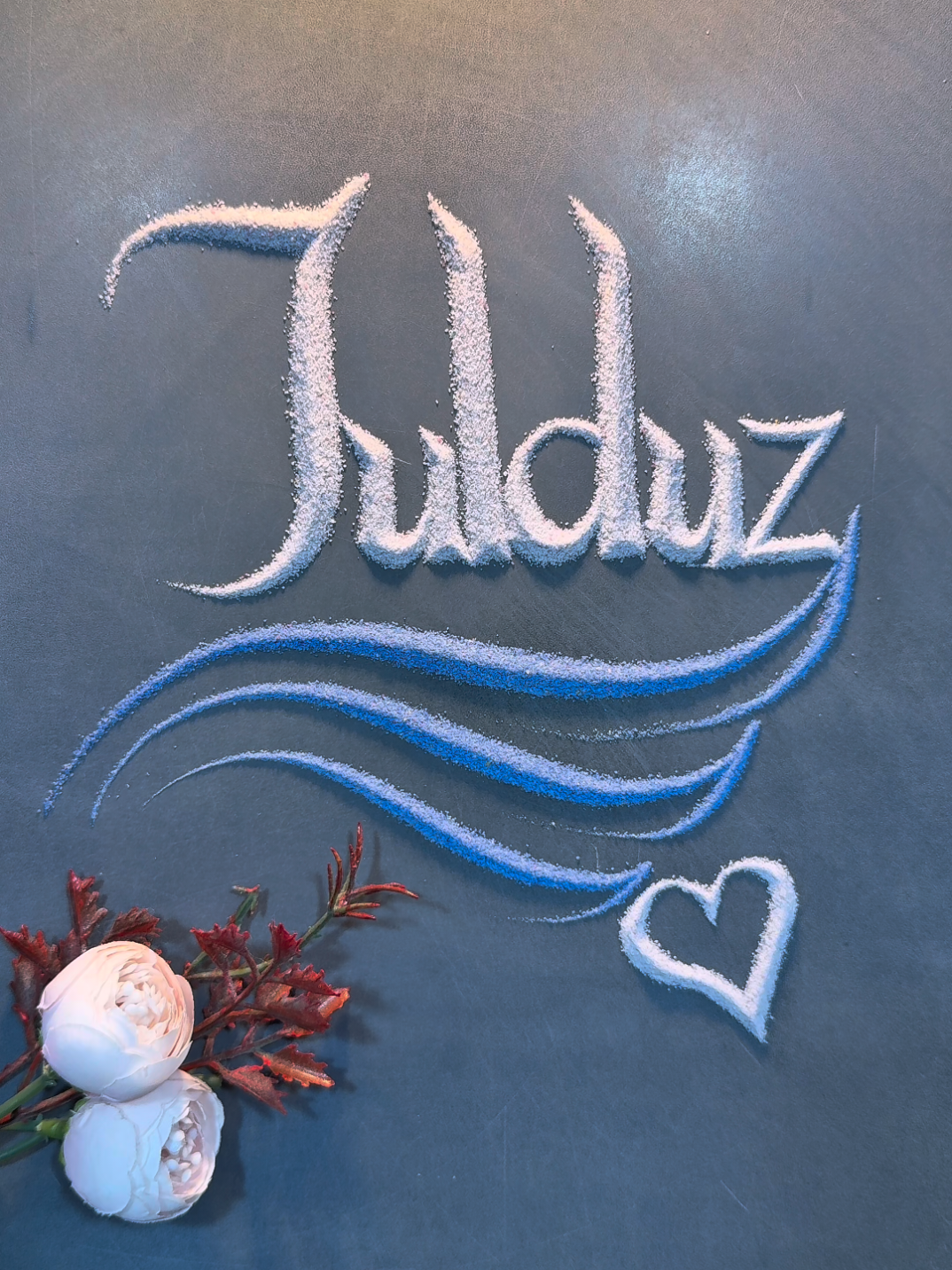 Replying to @dastan.rashidov Finally your name is done! #julduz #name #sandwriting #sandart #fyppppppppppppppppppppppp 