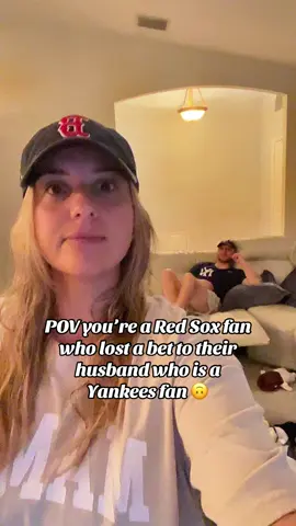 This was brutal, but a bet is a bet! It’ll be all worth it when we win tonight. LET’S GO RED SOX ❤️⚾️ #husbandandwife #fyp #redsox #viral #funny 