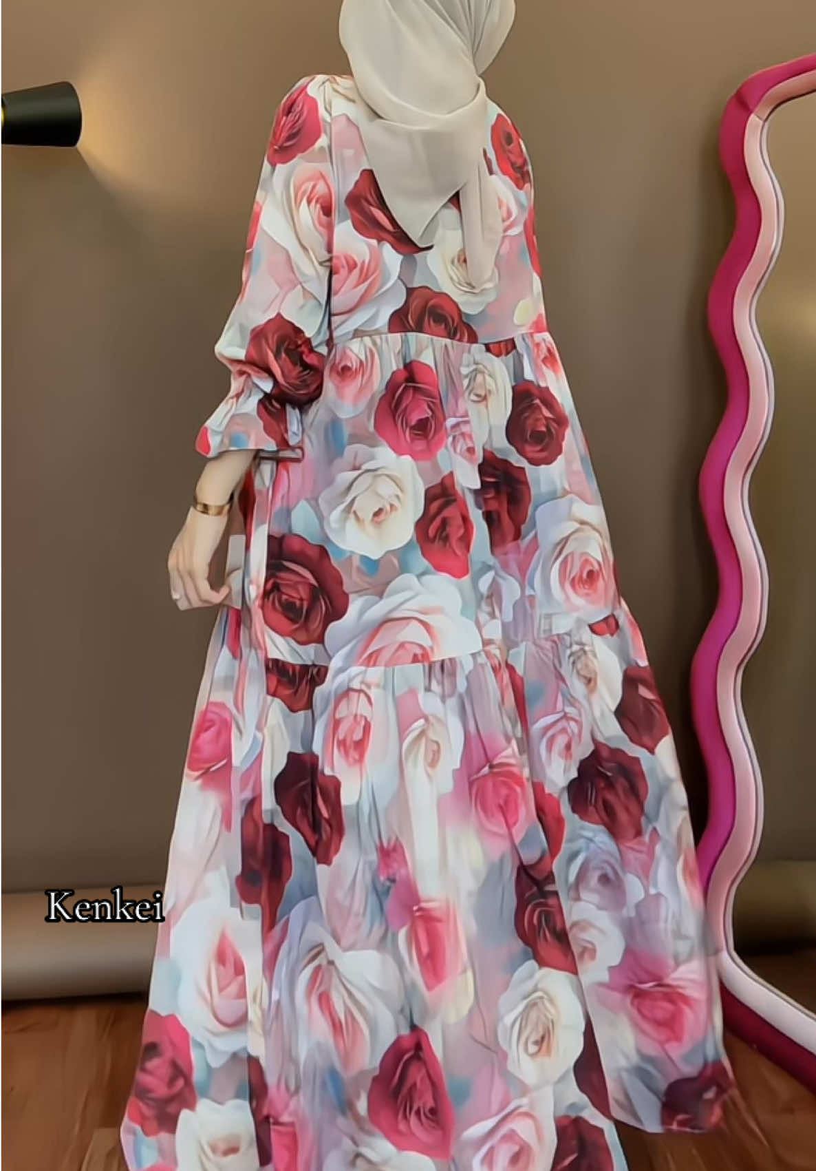 Motif barunya cantik bangeet 🩷🩷🩷 #gamis #gamiscantik #gamiskekinian #jumbo #lebaran 