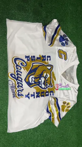 Crisp County Homecoming Jersey 💙💛💙💛 #3bratzcreations #crispcountycougars #homecomingjersey #customfootballjersey #footballjersey 