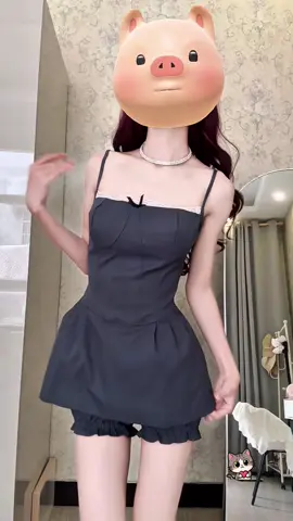 Set áo đầm 2 dây phối ren nơ kèm quần bí #setdoxinh #setdonu #setdodep #phoidoxinh #thinhhanhtiktok 