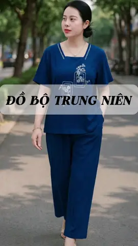 Đồ bộ trung niên cho mẹ và bà , quần suông ống rộng áo ngắn tay chất vải Lenin #dobotrungnien #dobo #doboxinh #dobotangme 