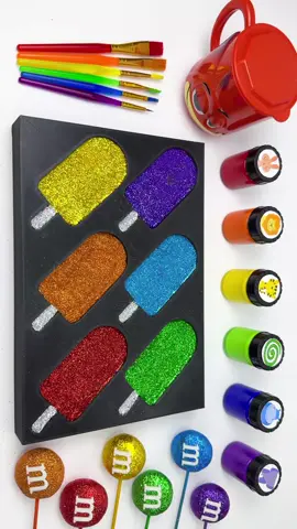 Satisfying Video I How To Make Rainbow Lollipop Candy in to Paint & ICE- CREAM SLIME Cutting ASMR #toys #asmr #rainbow #icecream #foryou 