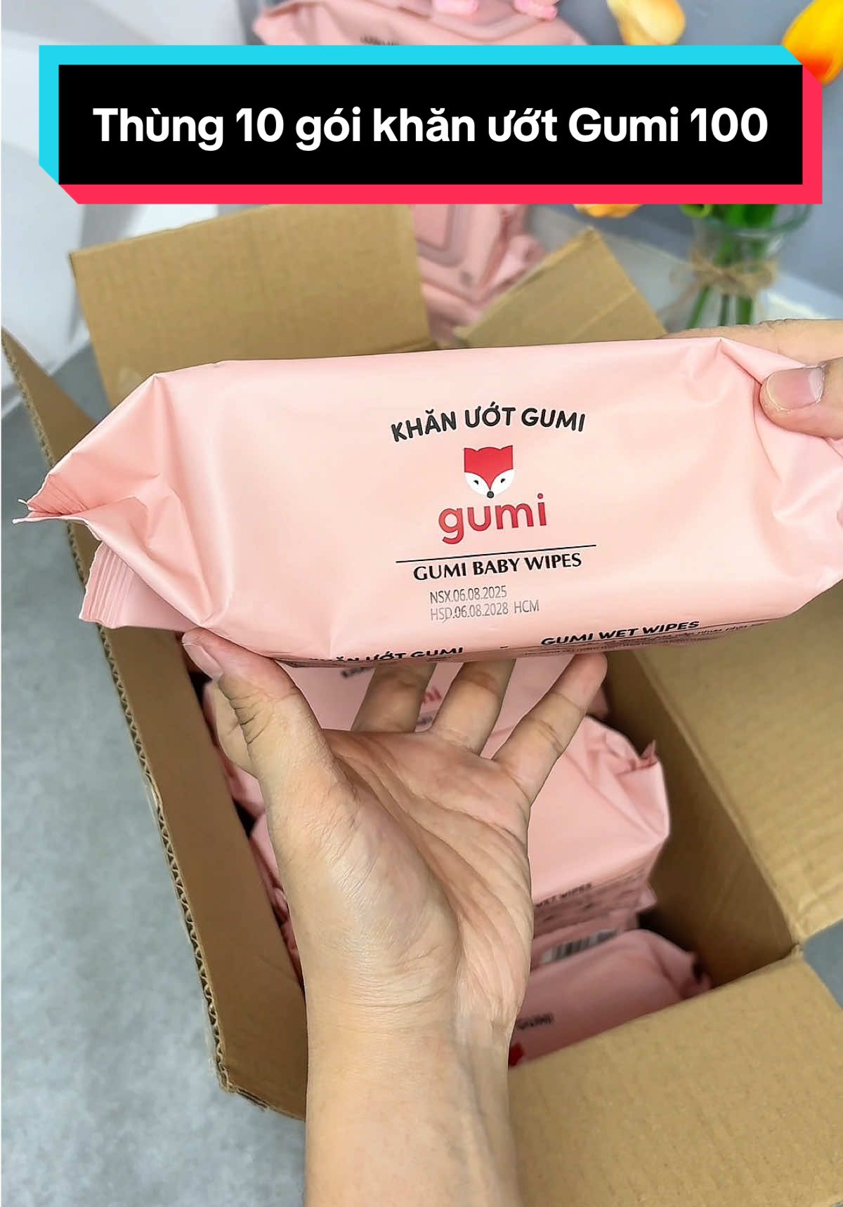 Thùng 10 gói khăn ướt Gumi 100 tờ #khanuotgumi  #Cindythuytichcuc  