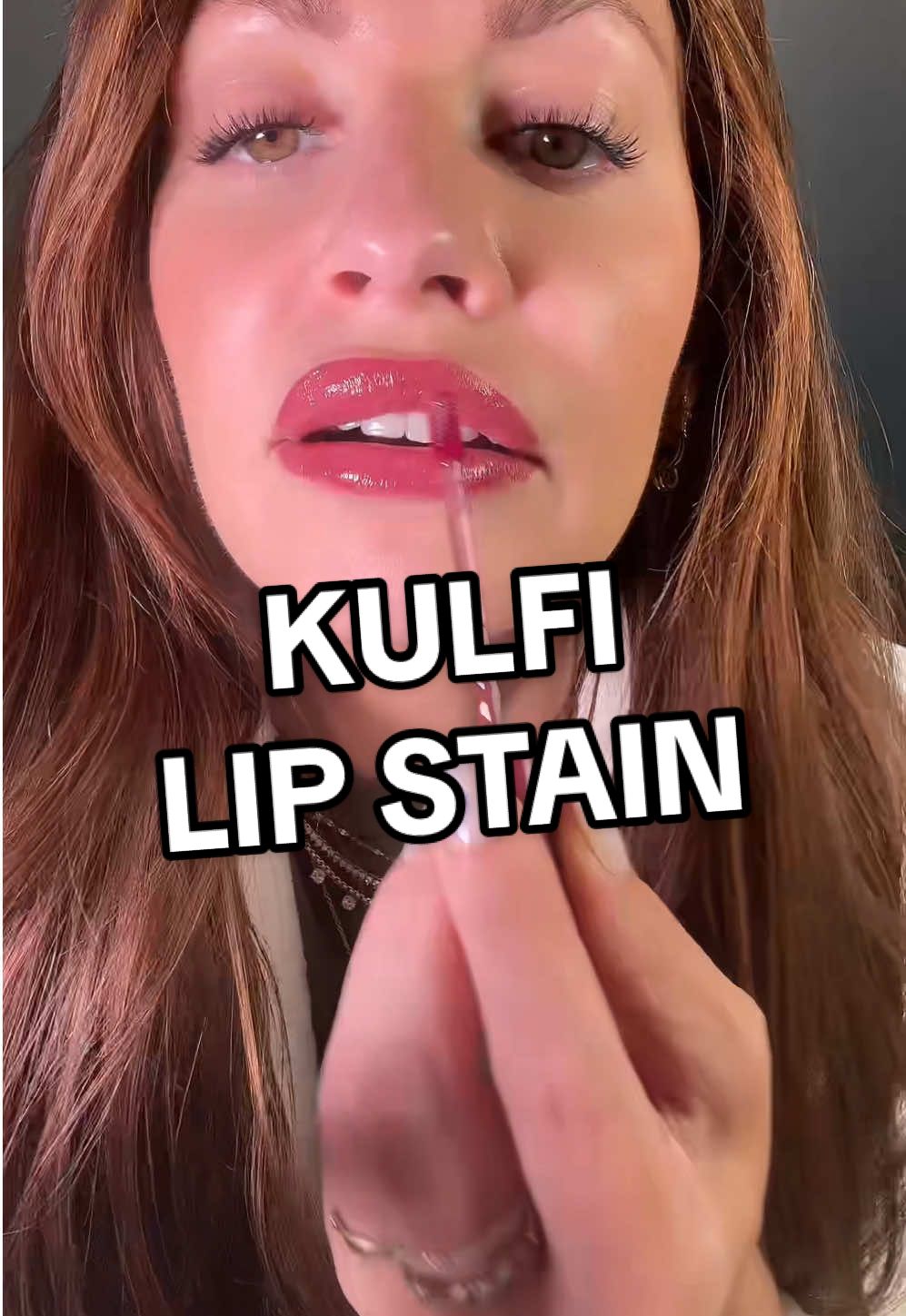 Cannot get enough of this color and the fact that a lip stain is actually juicy and hydrating 💦 @Kulfi Beauty #lipstain #liptintviral #ttsbeautybesties #tiktokshopdealsforyoudays #tiktokshopblackfriday 