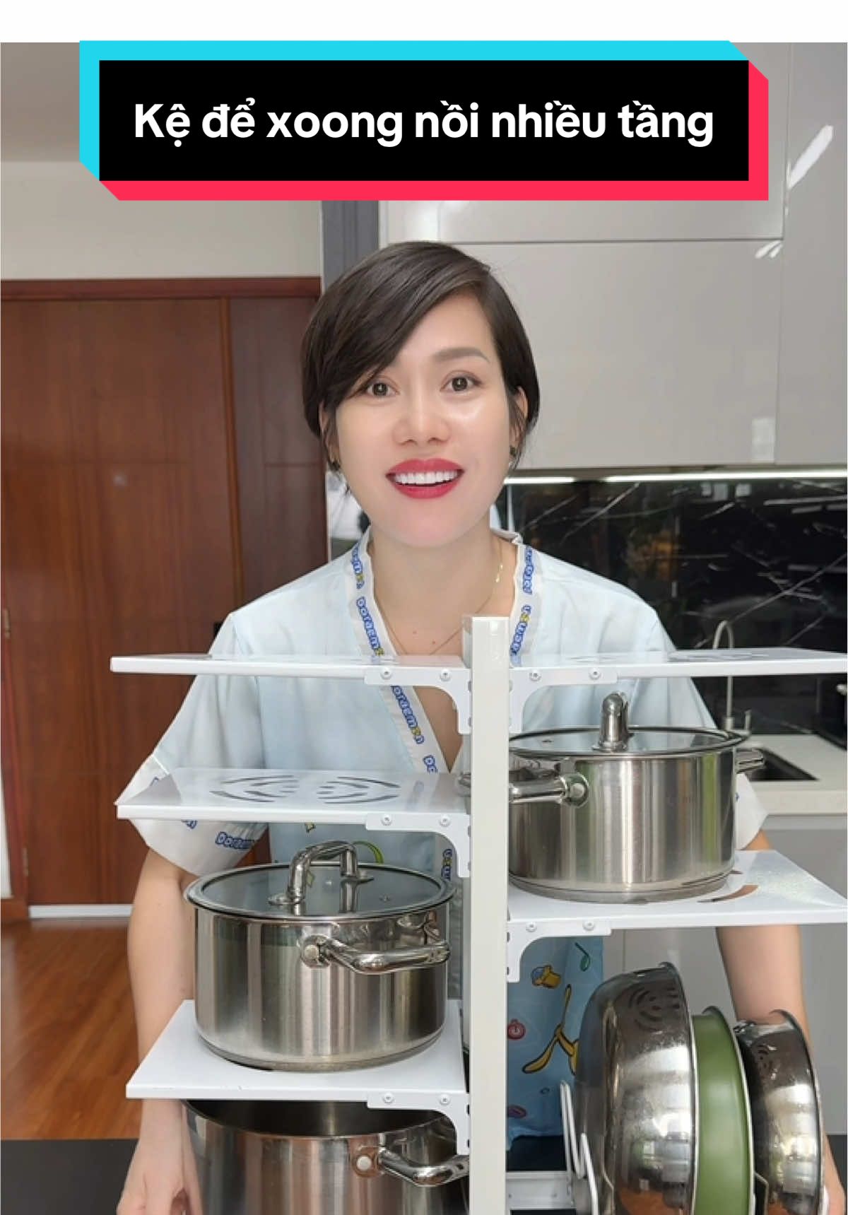 Kệ để xoong nồi nhiều tầng, có thể điều chỉnh kệ để đồ nhà bếp SIV Kệ để xoong nồi nhiều tầng 2 màu sắc 4+3/3+2 tầng có thể điều chỉnh kệ để đồ nhà bếp Kitchen #cindythuytichcuc #kedebepdanang #kedexoangnoi