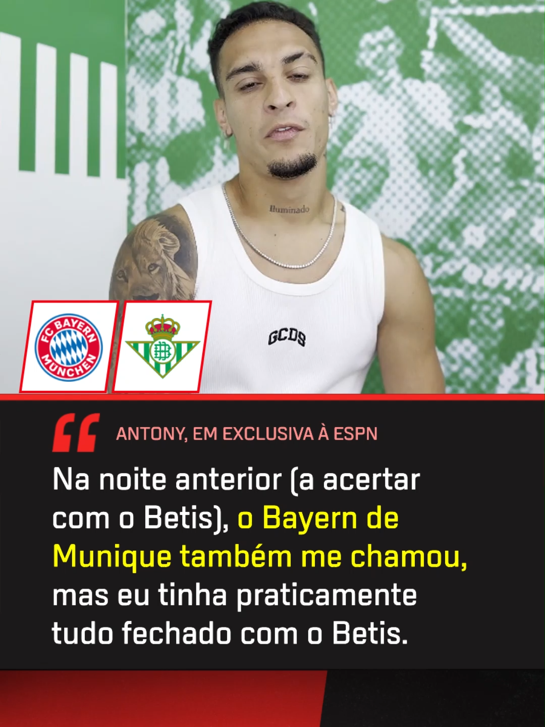 ANTONY NO BAYERN? 😯🇩🇪 Acredite se quiser, essa transferência quase rolou! #FutebolNaESPN #Antony #Betis #Bayern #TikTokEsportes