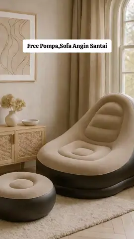 Free Pompa Sofa Angin Santai Kursi Santai Dengan Sandaran Kaki Sofa tiup single, Sofa berkemah luar ruangan, sofa portabel, mudah disimpan, tidak memakan tempat#racuntiktok #promoseruweekend #viral #terlaris #promo 