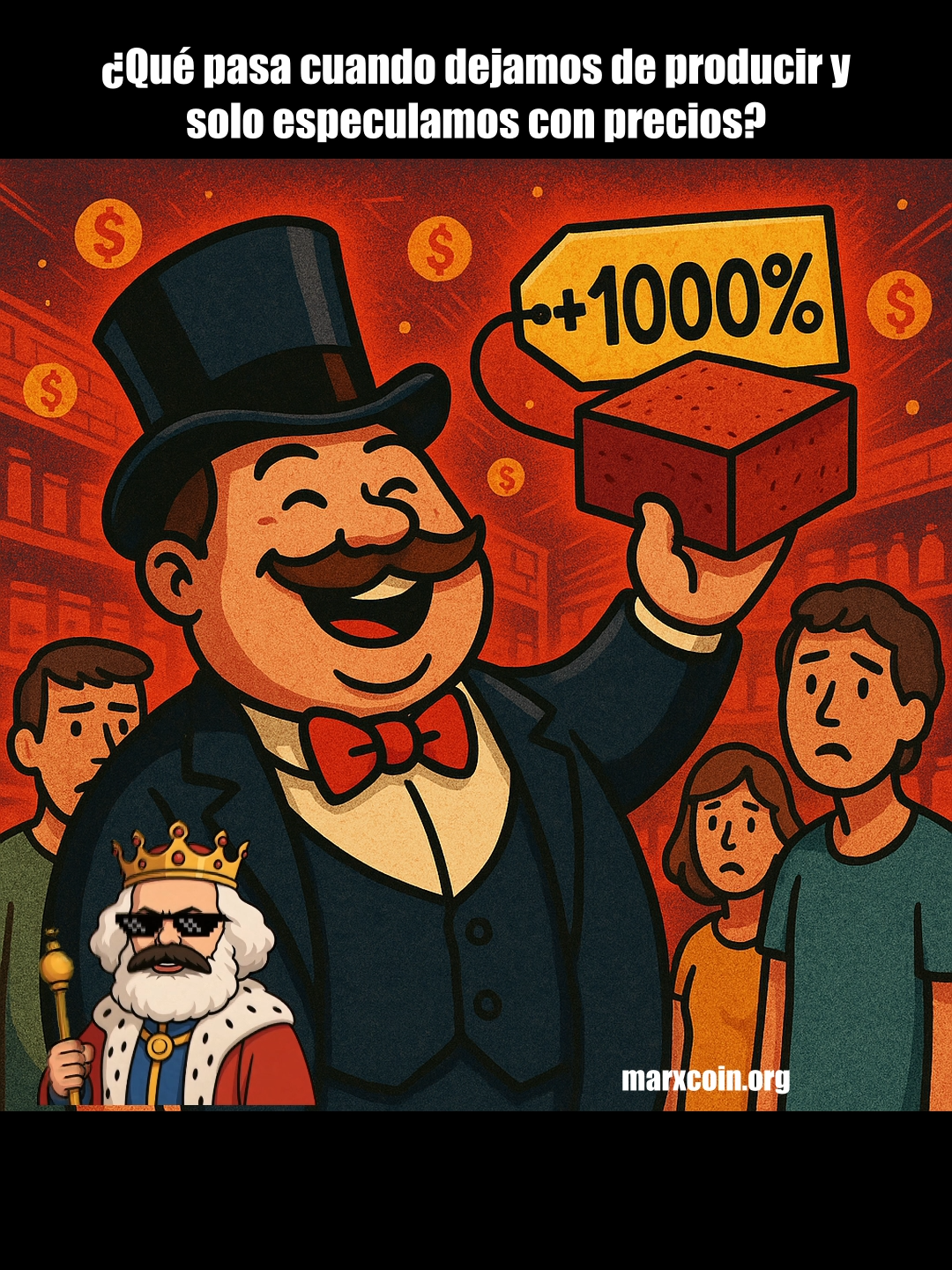 La trampa de confundir precio con valor. El capital vive de valorizar el valor, no de inventar precios. Cuando confundimos riqueza con etiquetas infladas, lo único que logramos es fabricar pobreza. Quédate hasta el final y descubre por qué producir vale más que especular. #marxcoin #valor #economia #capitalismo #socialismo #criptomonedas #riqueza