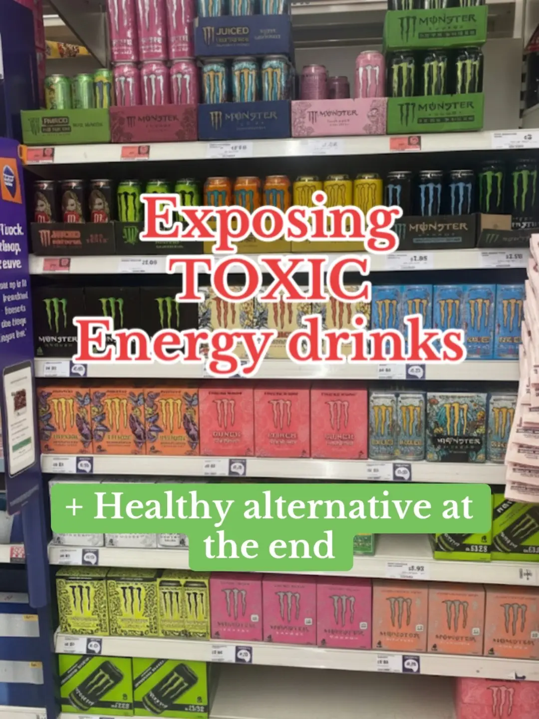 Popular energy drinks are FULL of terrible additives and high sugar content. #energydrink #foodswaps #wellness #fitnesstips #wellnesstok 
