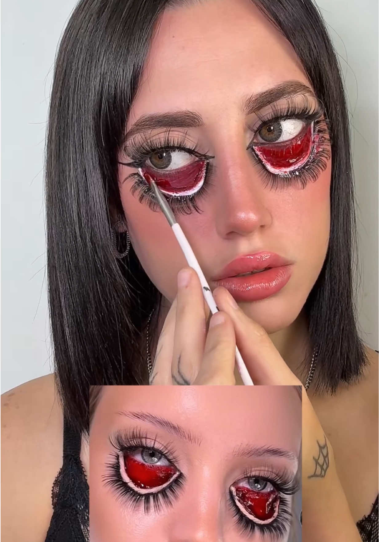 DÍA 2 MAKEUPPP HALLOWEEN☠️☠️🎃🎃 (les juro que van a venir mejores) #fyp #fakebloodwarning⚠️ 