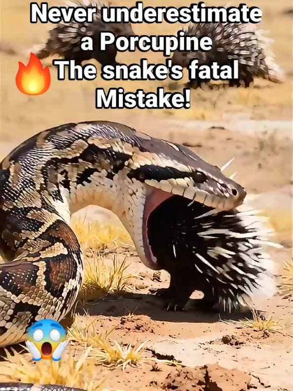 #SnakeVsPorcupine #WildLifemalFacts #PorcupinePower #SnakeFail #NatureClip #DangerousAnimals #ViralVideo #trending 