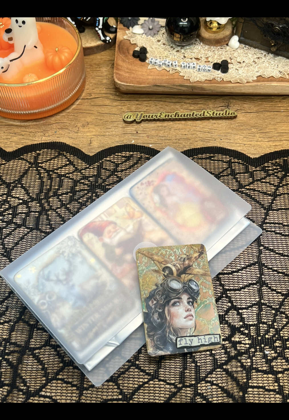 ATC #5 | Fly High✈️ Used @stamperiainternational The Voyages Fantastiques Junk Journal to create this one.  Storage booklet & Blank ATC Cards are from @AuriicLeaf . Link in my bio.  #ATC #ArtistTradingCard #flyhigh #Stamperia