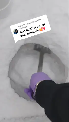 Replying to @nefateriamcmillan Finishing The Hole Pt. 5 Handuls #asmr #fyp #iceeaters #frost  #humidifierfreezerfrost 