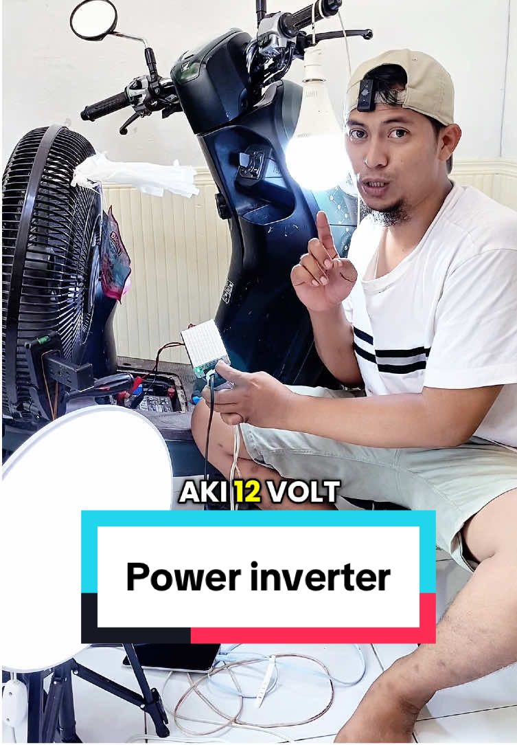 Inverter dc to ac power inverter aki 220watt solusi praktis mendapatkan listrik darurat tanpa genset tanpa power station dengan inverter aki 12v to 220v #powerinverter #powerstation #dctoac #inverter #powertools 