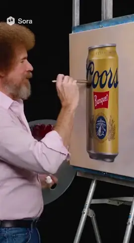 Bob Ross (1994) painting a Coors Banquet #fyp #sora2 #bobross #hellyeah #beer