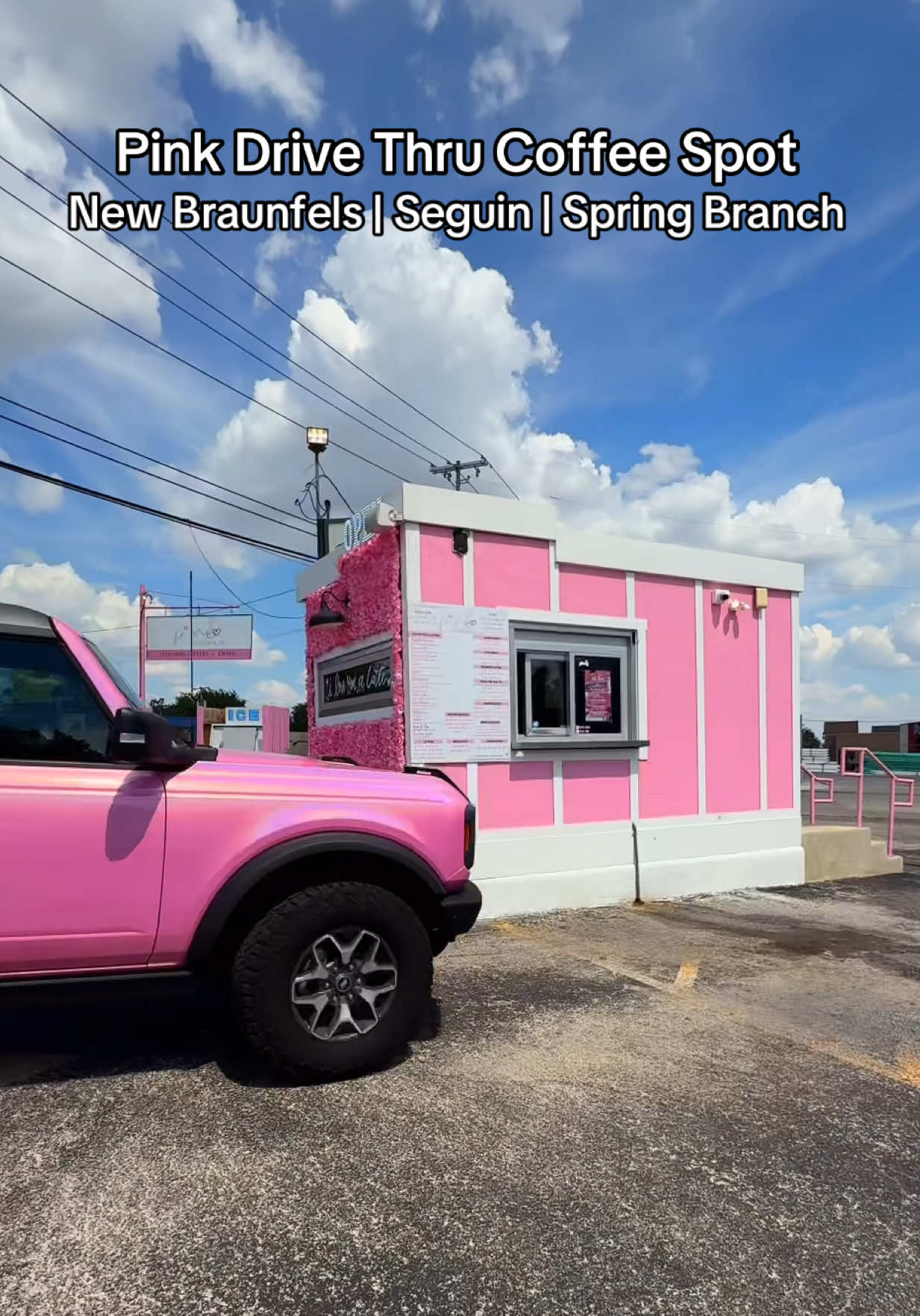 Pink Coffee & Co   New Braunfels | Seguin | Spring Branch We’re obsessed with: 💗 The Mean Girl – a caramel macchiato that went pink and never looked back. 🍓 The Matcha Berry Latte – fresh strawberry layered with matcha and milk of choice. 🍫 The Legally Blondie – sugar-free white chocolate caramel that’s dreamy in every sip. 🥤 And the Dr. Pepper PSL – because only in Texas can fall taste like pumpkin spice + bubbly Dr. Pepper! And don’t sleep on their fall menu: Banana Bread Latte, Spiced Maple Honey Hazelnut, S’mores Breve, and more. 🎃 📍513 S Business IH 35, New Braunfels, TX 78130 ⏰Monday-Friday 6am-6pm Saturday 7am-5pm Sunday 7am-3pm 📍4393 TX-46, Seguin, TX 78155 ⏰Monday-Friday 6am-6pm Saturday 7am-5pm Sunday 7am-3pm 📍 15000 TX-46 250, Spring Branch, TX 78070 ⏰Monday-Friday 6am-6pm Saturday 7am-5pm Sunday 7am-3pm