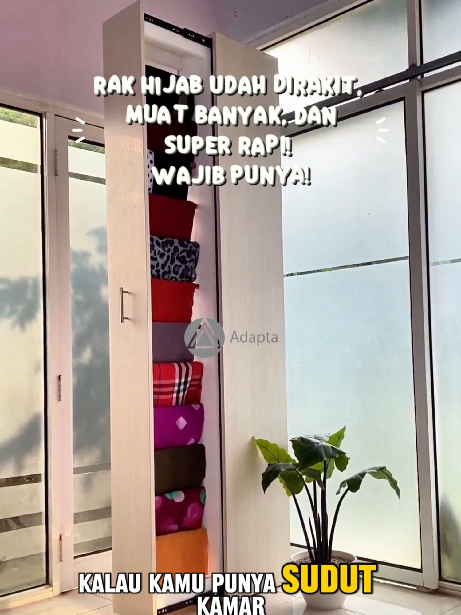 3 alasan kenapa aku pilih Lemari Sudut Hijab Adapta ELZA-C57: sudah terakit, kapasitas besar, desainnya estetik banget!✨ Praktis, kokoh, dan bikin sudut ruangan makin kece! Yuk upgrade penyimpanan hijab kamu! 💕 🪚 Bisa Custom ukuran & warna 📦 Bisa COD seluruh Indonesia 🔊 More info: 085 172 300 793 #RakHijabEstetik #LemariSudutMinimalis  #HijabOrganizer  #furniturekamartidur #LemariHijabModern